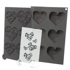 Silikonform Love At First Bite 3 stk grå/hvit