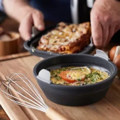 Silikonform til airfryer rund 19x6 cm grå