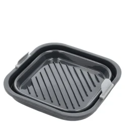 Silikonform til airfryer firkantet 19x19x6 cm grå