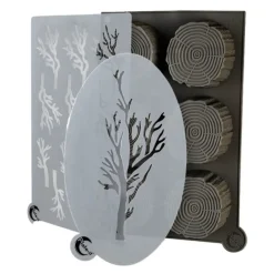 Silikonform Wood 3 stk grå/hvit