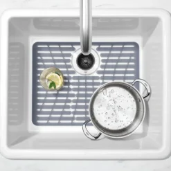 Silikonmatte til vasken stor grå