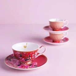 Silk Road kopp med fat 20 cl rød