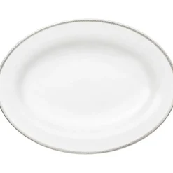 Silver Paisley ovalt fat 39 cm