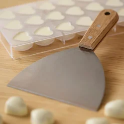 Sjokoladespatel 22 cm eik/rustfritt stål