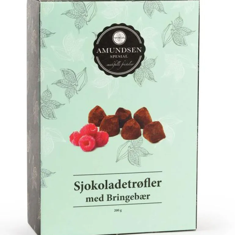 Sjokoladetrøfler m/bringebær