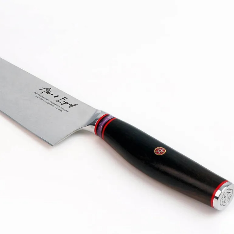 Skarp kokkekkniv 24 cm stål/tre