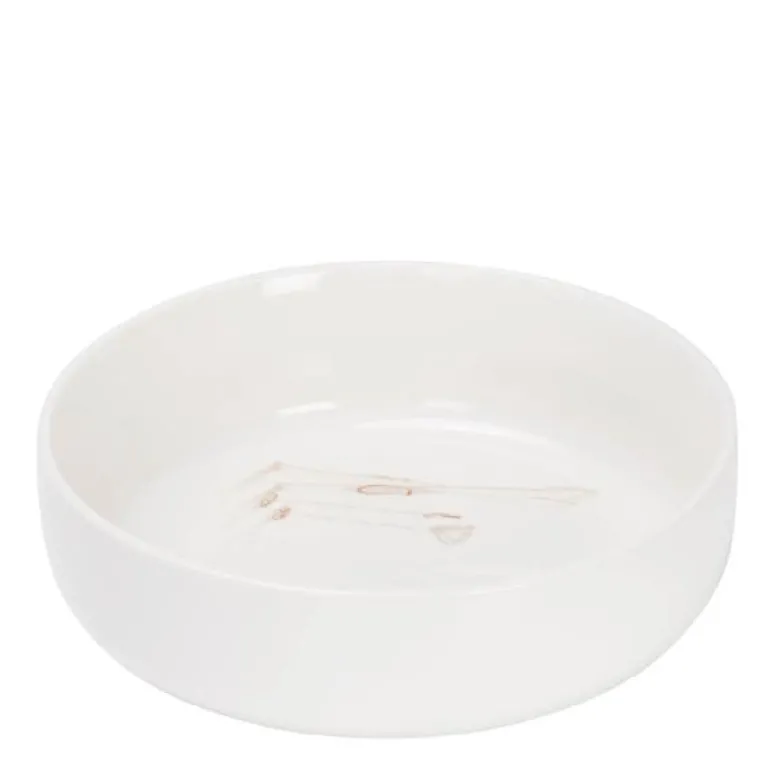 Ski skål 21cm hvit/brun