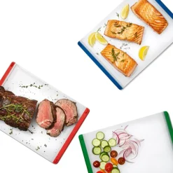 Skjærebrett 33x23 cm 3 stk blå/grønn/rød