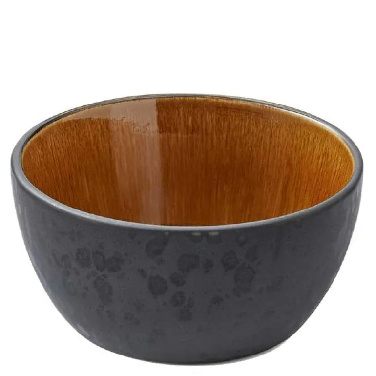 Skål 14 cm svart/amber