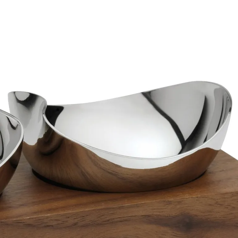 Skål med brett 2 stk valnøtt