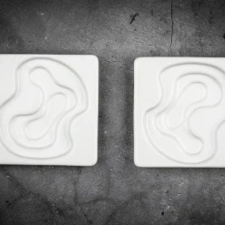 Skål til olivenolje 12 cm 2 deler hvit