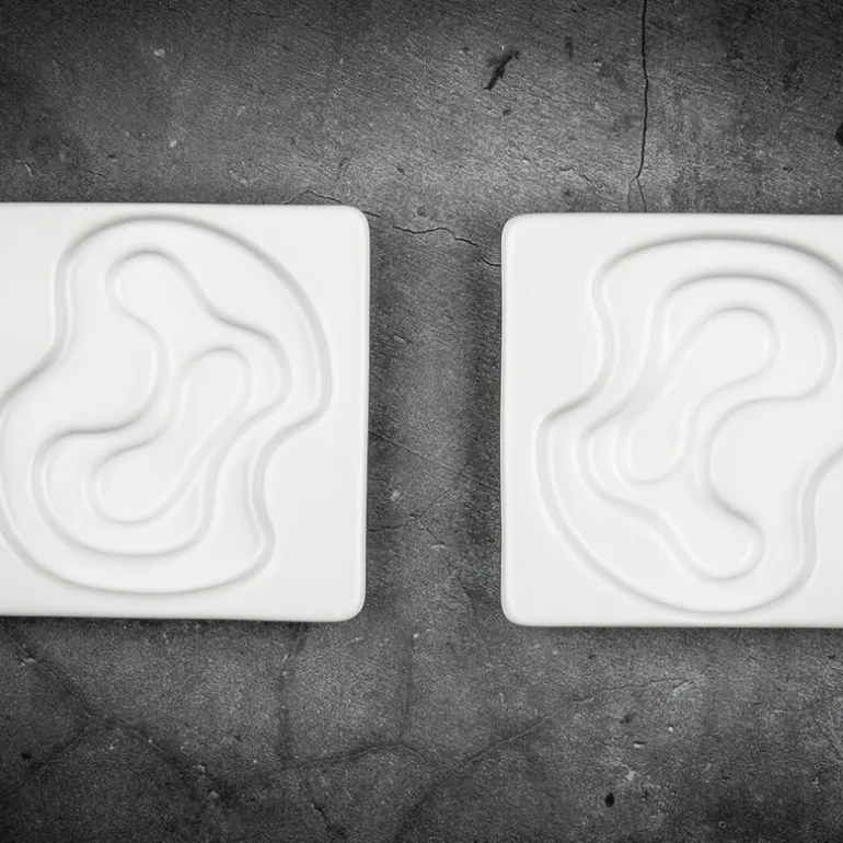 Skål til olivenolje 12 cm 2 deler hvit