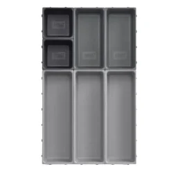 Skuffeinnsats 7 rom grå