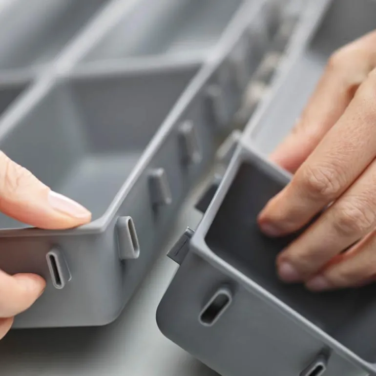 Skuffeinnsats 7 rom grå