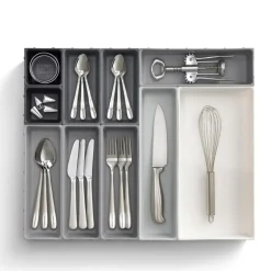 Skuffeinnsats 10 rom grå