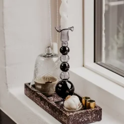 Sky lysestake 25 cm grå/svart