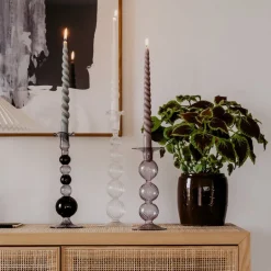 Sky lysestake 25 cm grå/svart