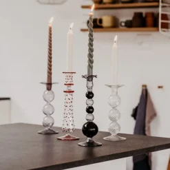 Sky lysestake 25 cm grå/svart