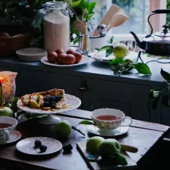 Slåpeblom kakefat 21 cm rosa