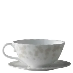 Slåpeblom tekopp med skål 30 cl varmgrå