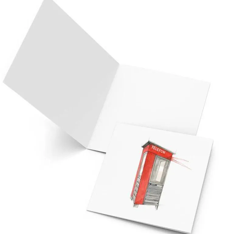 Små kunstkort telefonkiosk