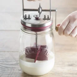 Smørkjerner 26,9x10,9 cm klar/sølv/rød