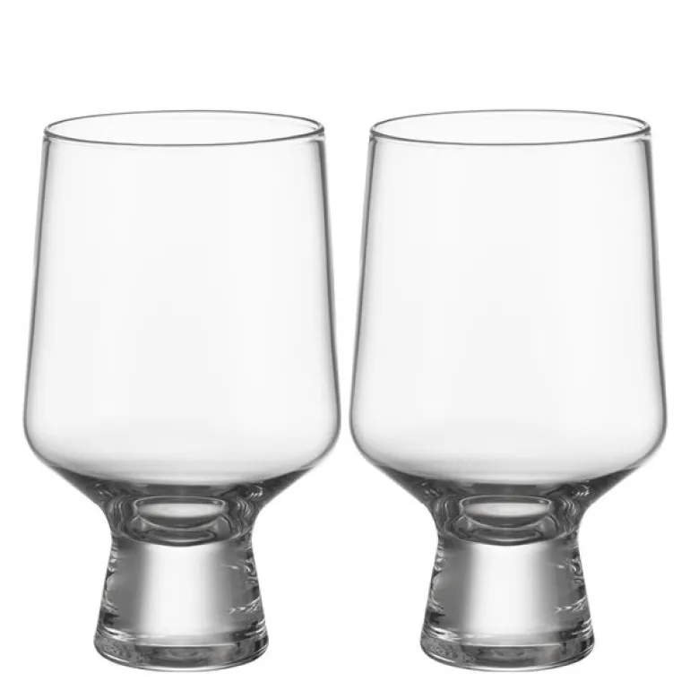 Solare glass på fot 40 cl 2 stk klar