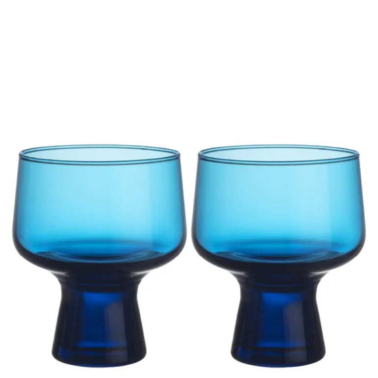 Solare glass på fot 29 cl 2 stk elektrisk blå