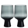 Solare glass på fot 40 cl 2 stk stålgrå