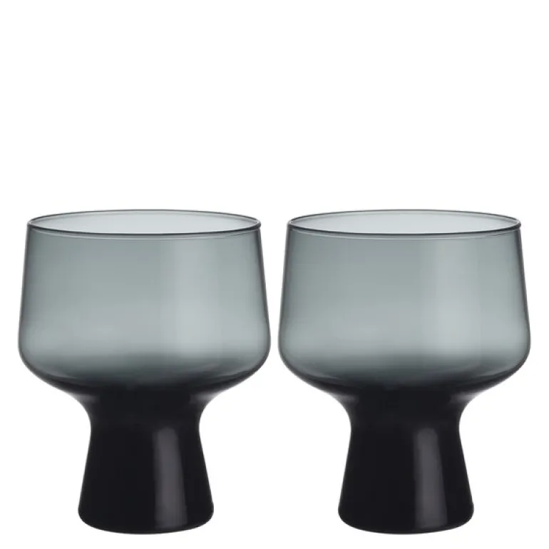 Solare glass på fot 29 cl 2 stk stålgrå