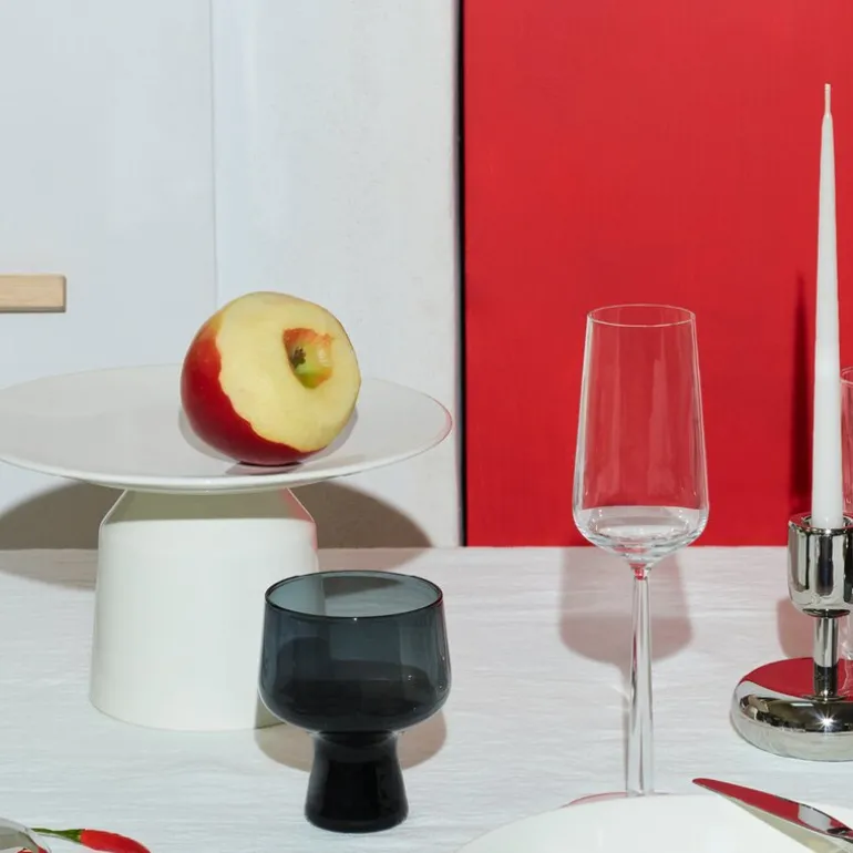 Solare høyt serveringsfat 24x14 cm hvit