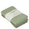Solid kjøkkenklut strikket 26x26 cm 2 stk laurel green