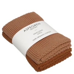 Solid kjøkkenklut strikket 26x26 cm 2 stk pumpkin