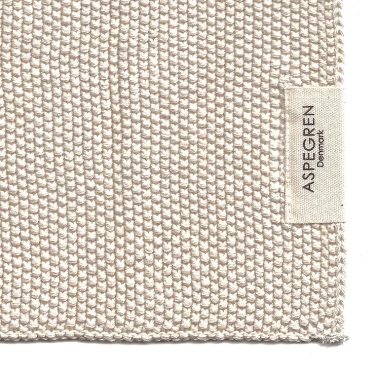 Solid kjøkkenklut strikket 26x26 cm 2 stk sand