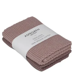 Solid kjøkkenklut strikket 26x26 cm 2 stk mauve