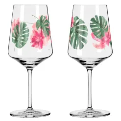 Sommersonett vinglass 2 stk Monstera