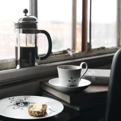 Sort Mega Riflet tallerken 22 cm dekor 2