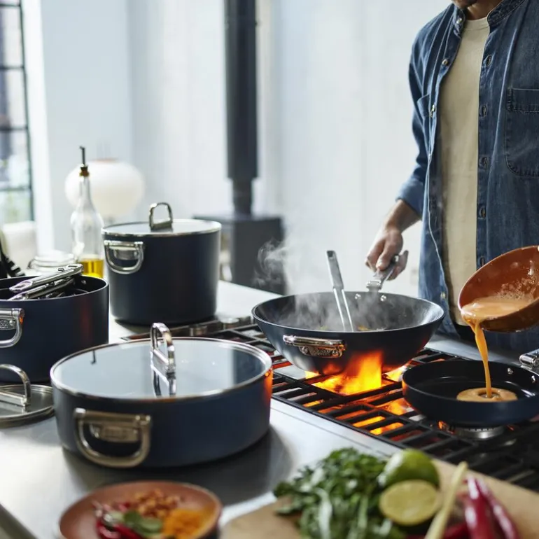 Space wokpanne 32 cm midnight blue