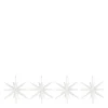 Spike juletrepynt store stjerner 12 cm 4 stk hvit/glitter