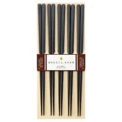 Spisepinner 5 par tre/svart