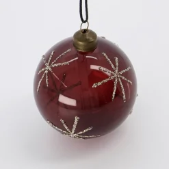 Star julekuler 8 cm 4 stk bordeaux