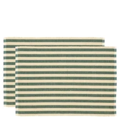 Statement Stripe spisebrikke 33x48 cm 2 stk green