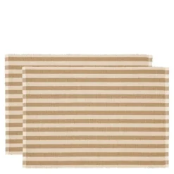 Statement Stripe spisebrikke 33x48 cm 2 stk beige
