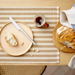 Statement Stripe spisebrikke 33x48 cm 2 stk beige