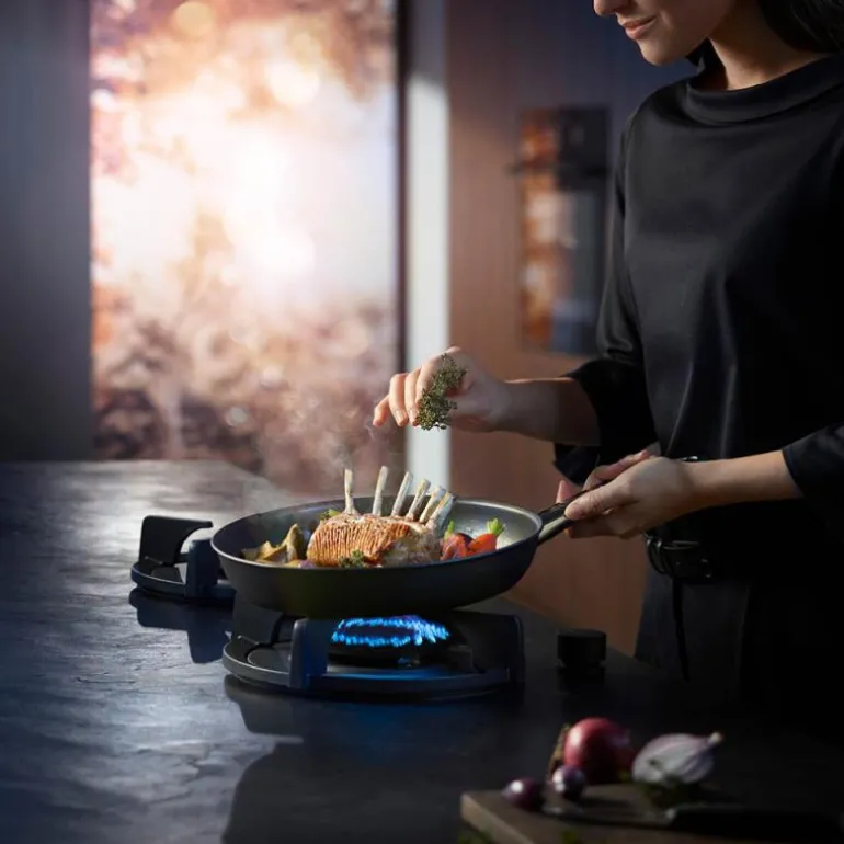 Steak Profi stekepanne 24 cm stål/Svart