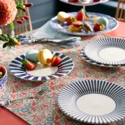 Steccato asjett bredstripet 18 cm koboltblå