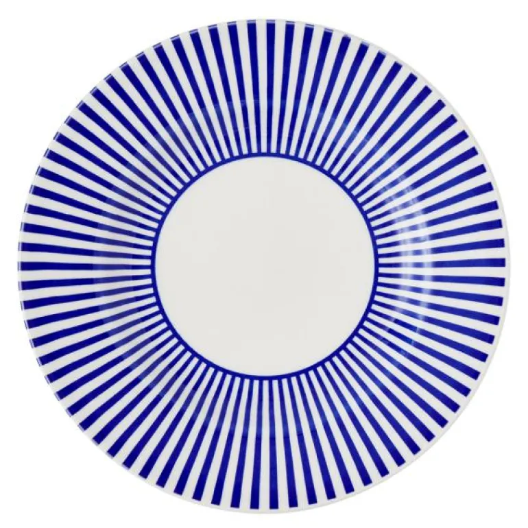 Steccato tallerken smalstripet 22 cm koboltblå