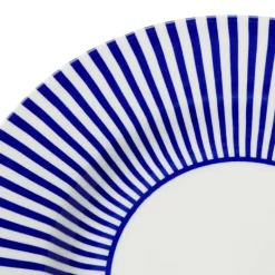 Steccato tallerken smalstripet 22 cm koboltblå