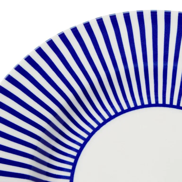 Steccato tallerken smalstripet 22 cm koboltblå