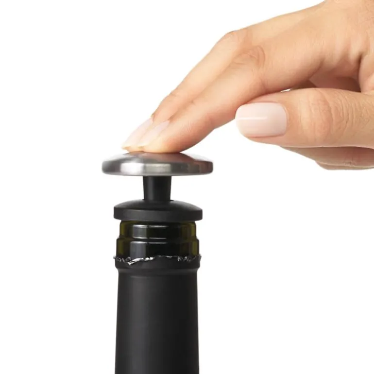 Steel selvlukkende vinprop 2 stk svart